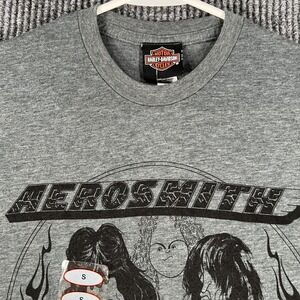 Harley-Davidson Womens Shirt Aerosmith Small Gray Short Sleeve Motorcycles Rock